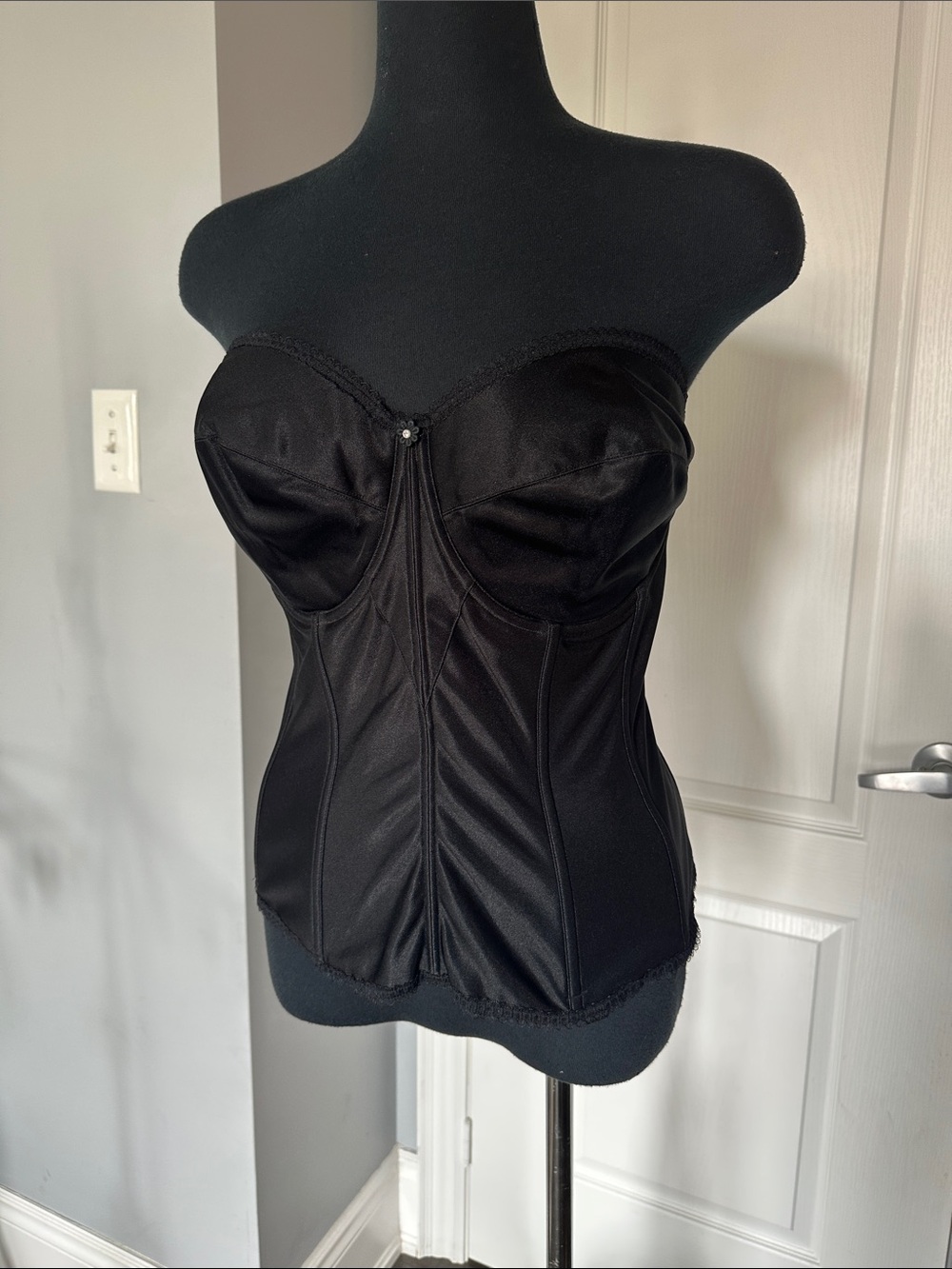 Dominique Black Strapless Corset Bustier 42D size XL women’s B129